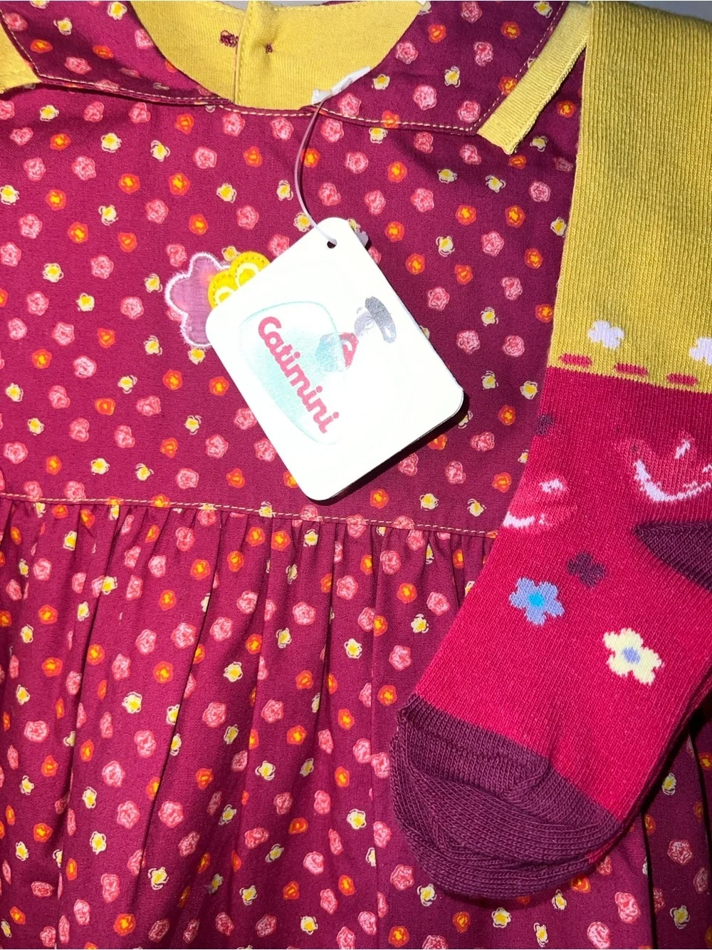 French Vintage Kids Catimini Dress with Matching Tights​